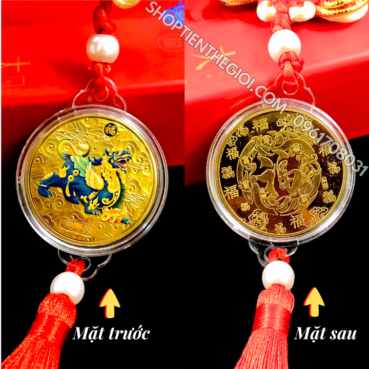 Dây Treo Xu Tỳ Hưu mạ vàng in màu - SP005940